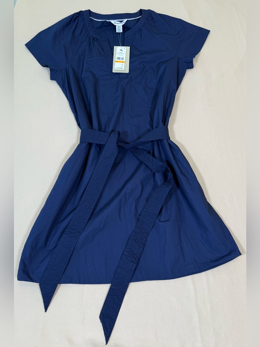 Tommy Bahama Oceana Short Sleeve Short Navy Dress, NWT, Size Small
